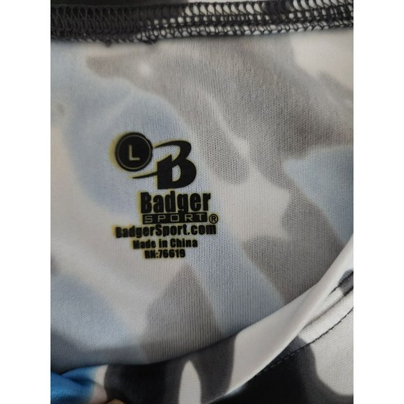 Badger Men's CALIFORNIA Tie Dri Performance Shirt Blue Black White Size Large - Picture 7 of 11